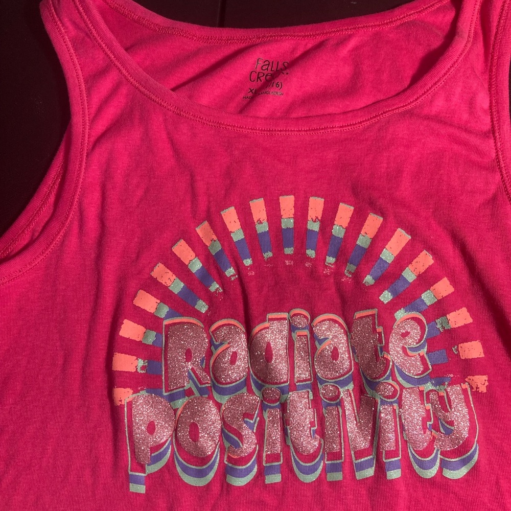 Falls Creek Kids Pink Retro Rainbow Tank Top